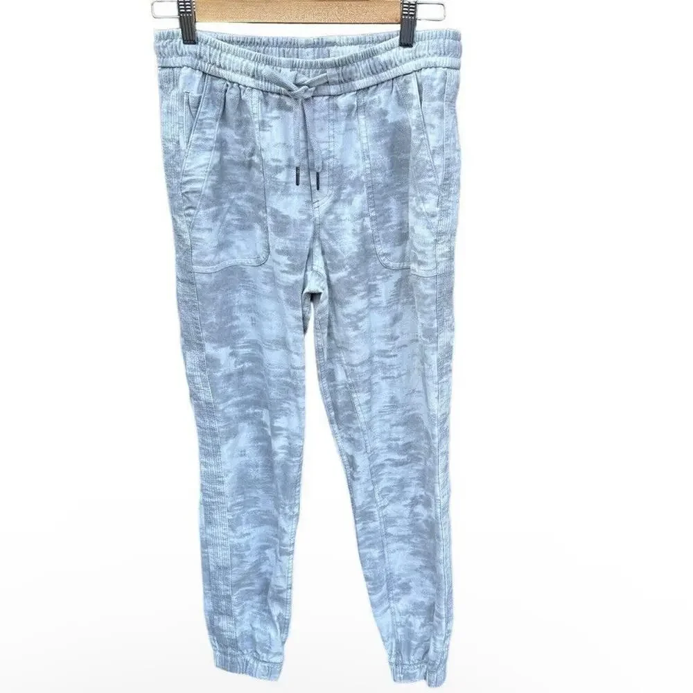 ATHLETA Farallon Printed Jogger Pant Size 4 White Gray